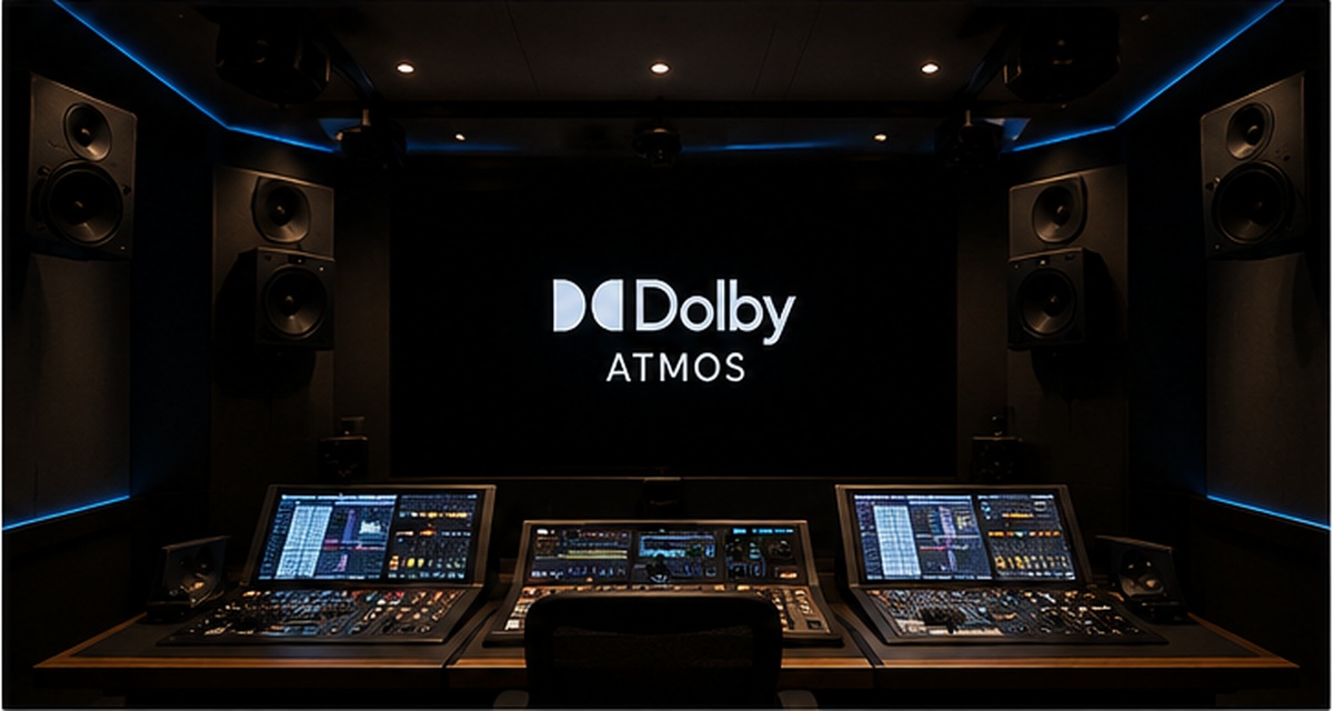Dolby Atmos audio studio for immersive sound production at LV Prasad College of Media Studies